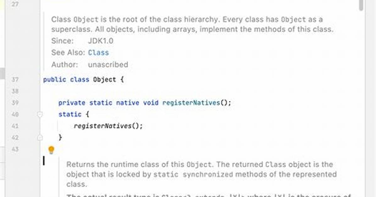 What Is the Class Object (Java. Lang. Class)?