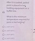 What Is the Minimum Temperature for Pulled Pork in Hot Holding