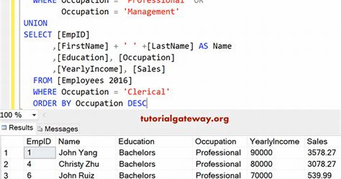 What Is Union in Sql Query