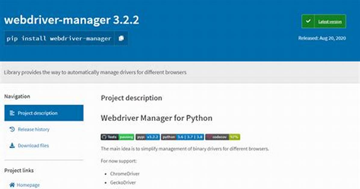 What Is Webdriver Manager