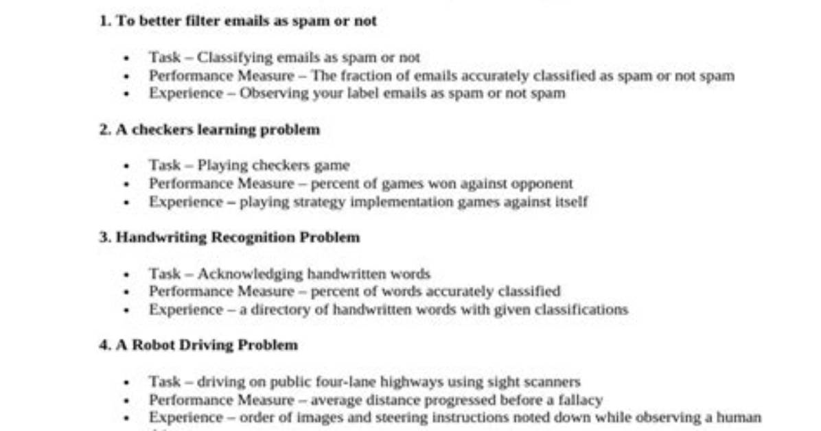 What Is Well Posed Learning Problem?