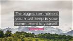 What Is Your Commitment to Yourself?
