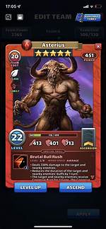 What Level Is Asterius?