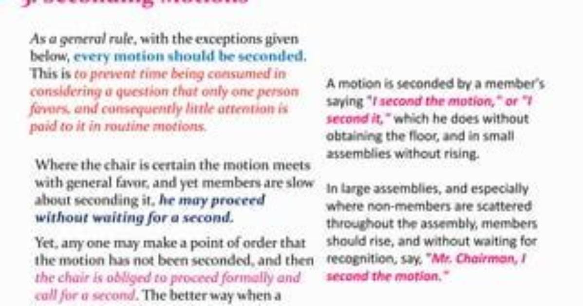 What's Does Seconding Mean?