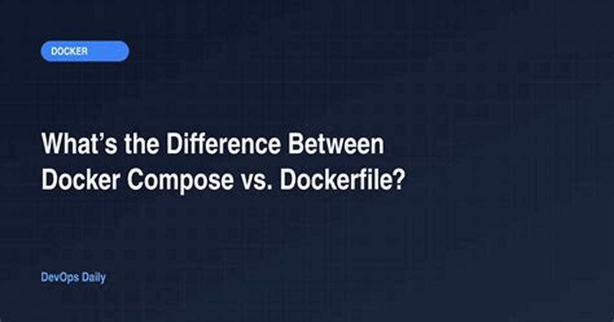 What's the Difference Between Docker Compose Vs. Dockerfile