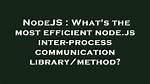 What's the Most Efficient Node. Js Inter-Process Communication Library/Method?