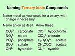 What Ternary Ionic Compounds?