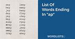 What Words Ends with Ap?