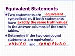 When Are Statements Equivalent?