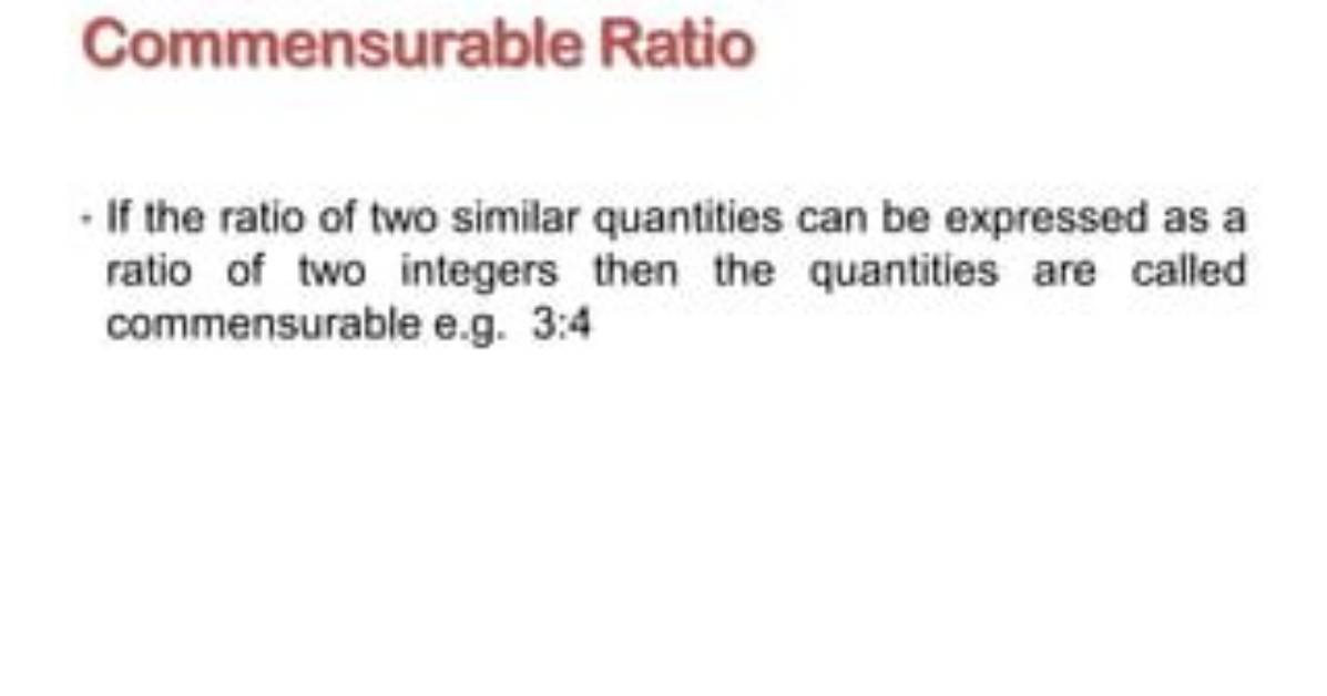 When Are Two Quantities Commensurable?