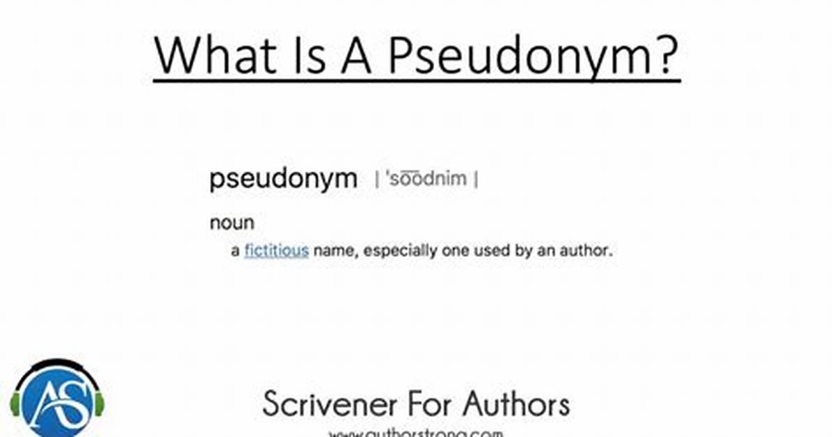 When Authors Use Pseudonyms?
