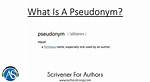 When Authors Use Pseudonyms?