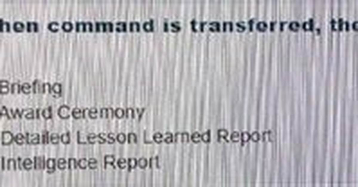 When Command Is Transferred the Process Should Include