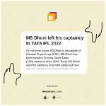 When Dhoni Left Captaincy?