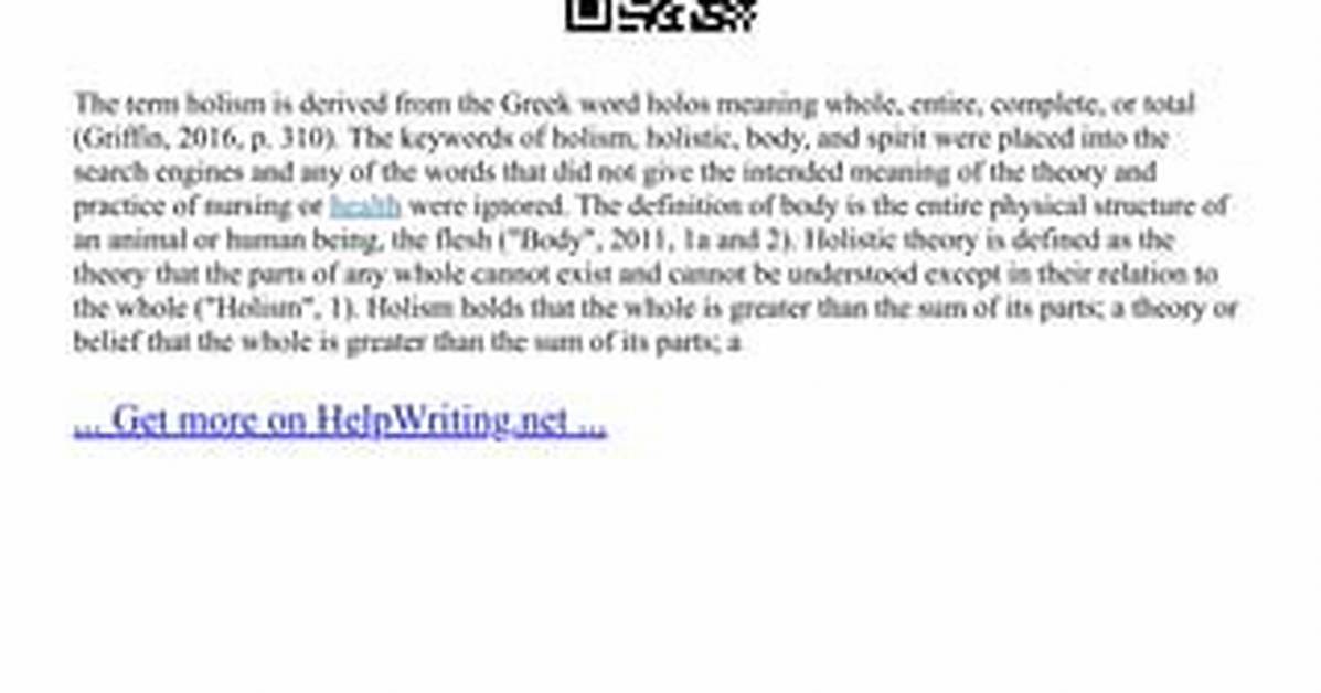 When Did Holism Start?
