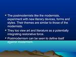 When Did Modernists Experiment?