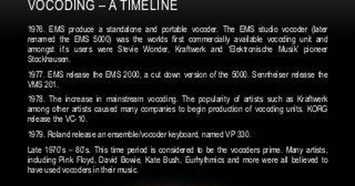 When Did Vocoder Begin?