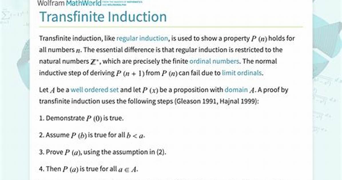When Do We Use Transfinite Induction?