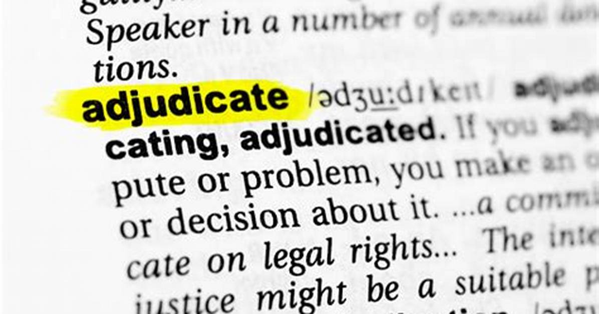When Does Adjudicate Mean?