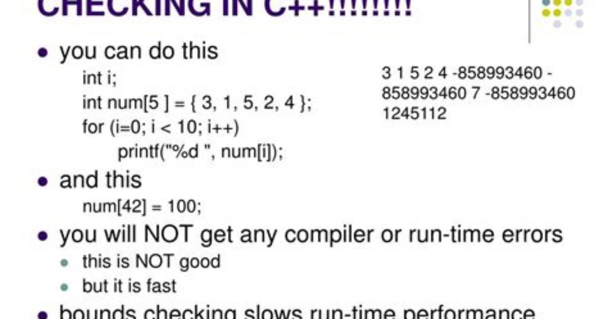 When Does Array Bounds Checking Occur?
