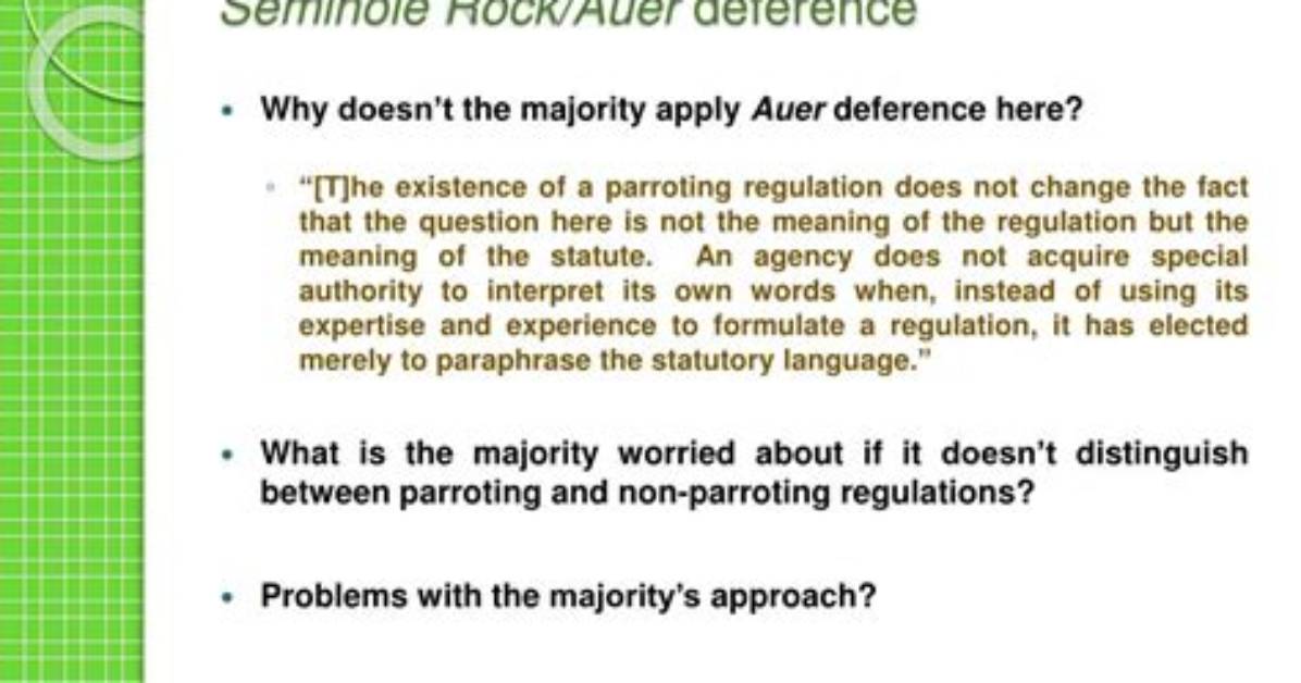 When Does Auer Deference Apply?