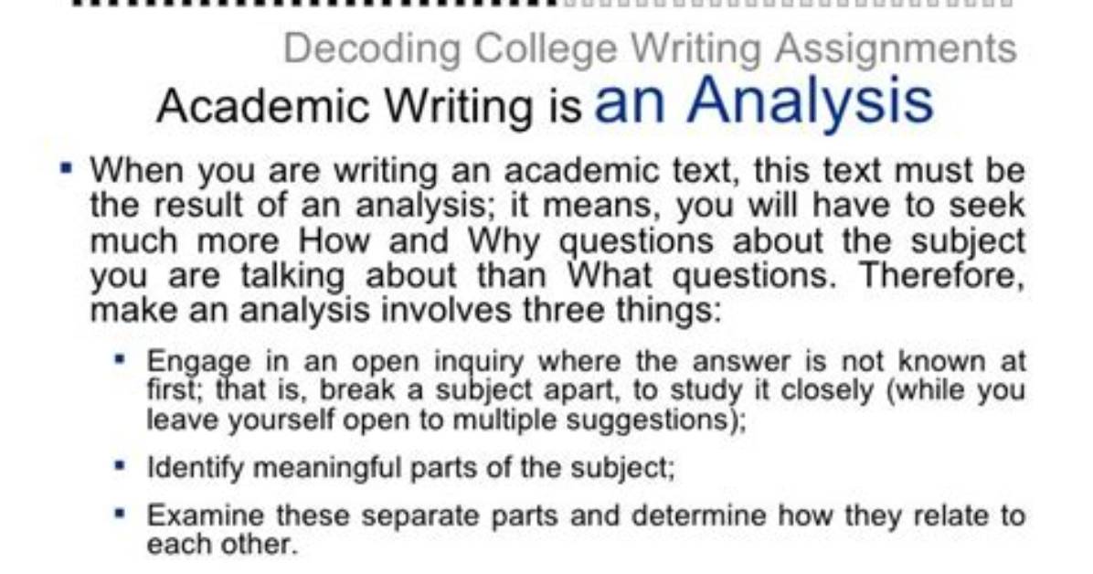 When Does It Mean to Write Academically?