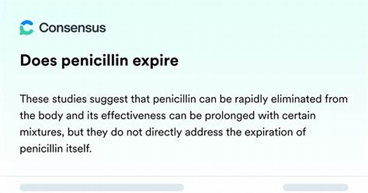When Does Penicillin Expire?