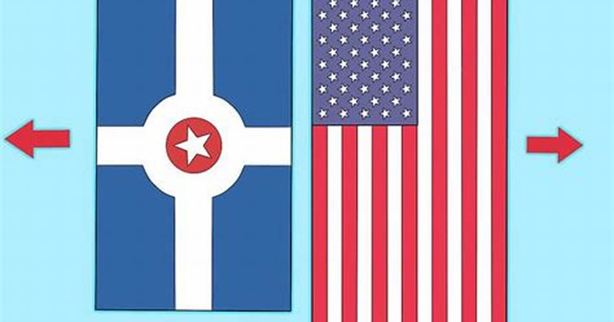 When Hanging Two Flags Side by Side?