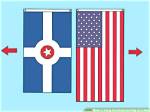 When Hanging Two Flags Side by Side?