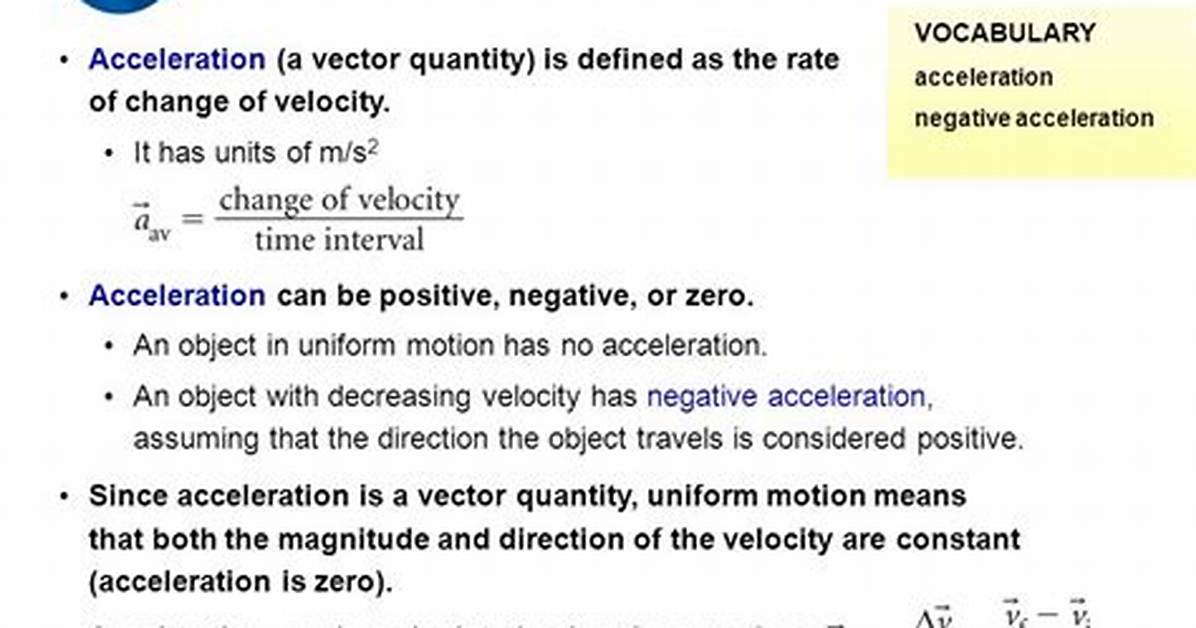 When Is Acceleration a Vector Quantity?