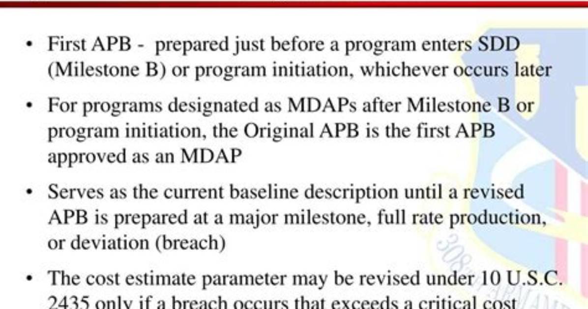 When Is Acquisition Program Baseline Prepared?
