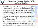 When Is Acquisition Program Baseline Prepared?
