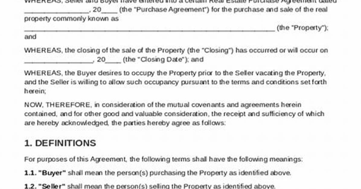 When Is Occupancy Closing?