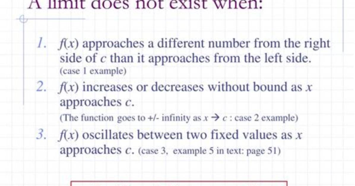 When Limit Does Not Exist?