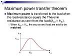 When Maximum Power Transfer?