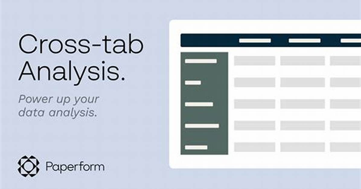 When Performing Cross Tabulations?