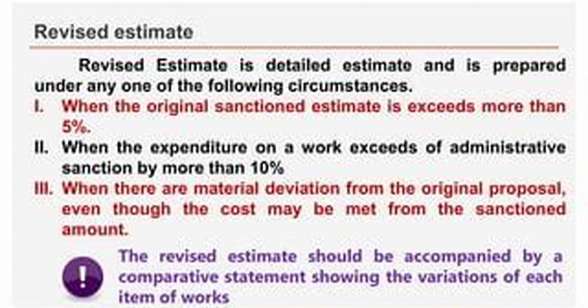 When Revised Estimate Is Prepared?