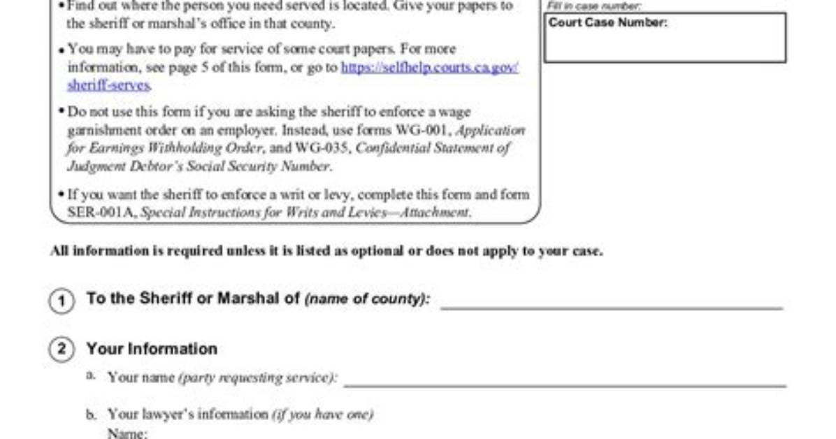 When Sheriffs Serve Papers?