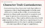 When Someone Is Cantankerous?