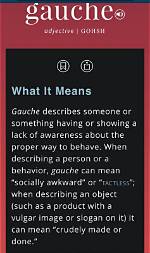 When Someone Is Gauche?