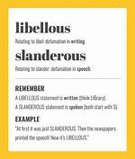When Someone Is Libellous?