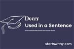 When to Use Decry?