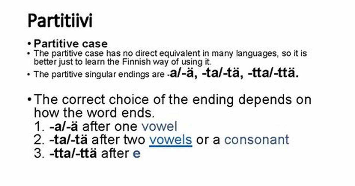 When to Use Partitive Case?