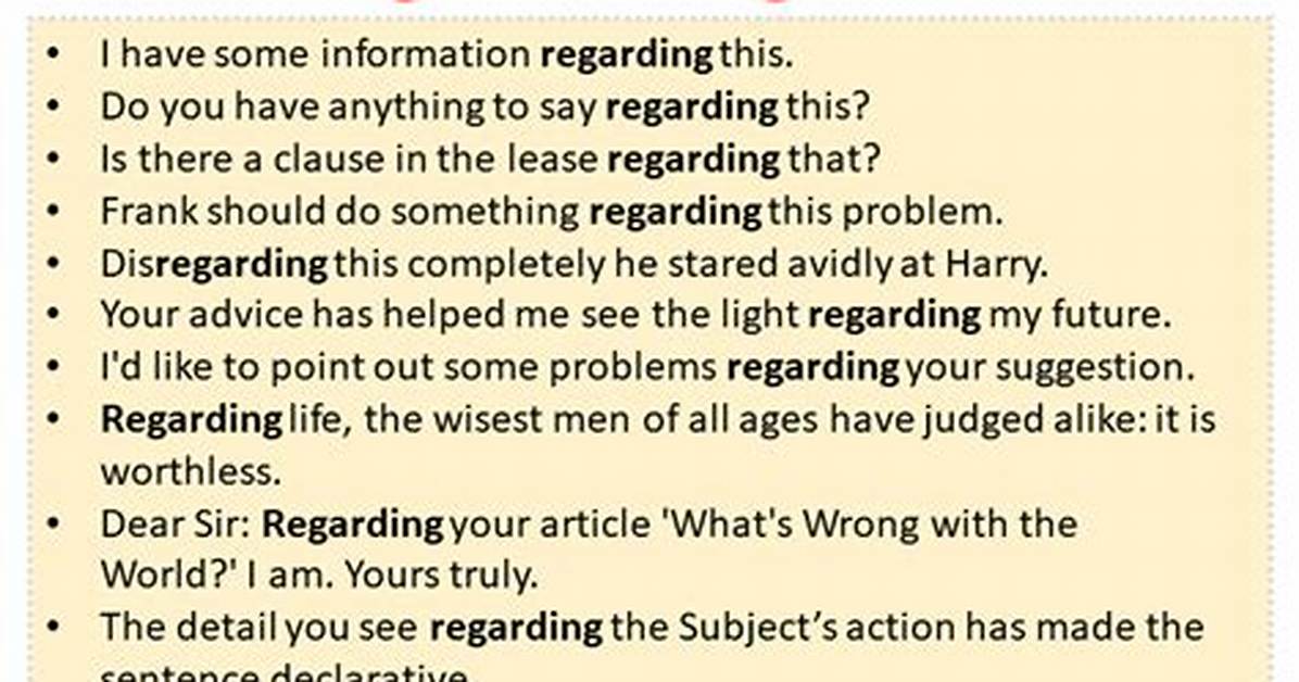 When to Use Regarding?