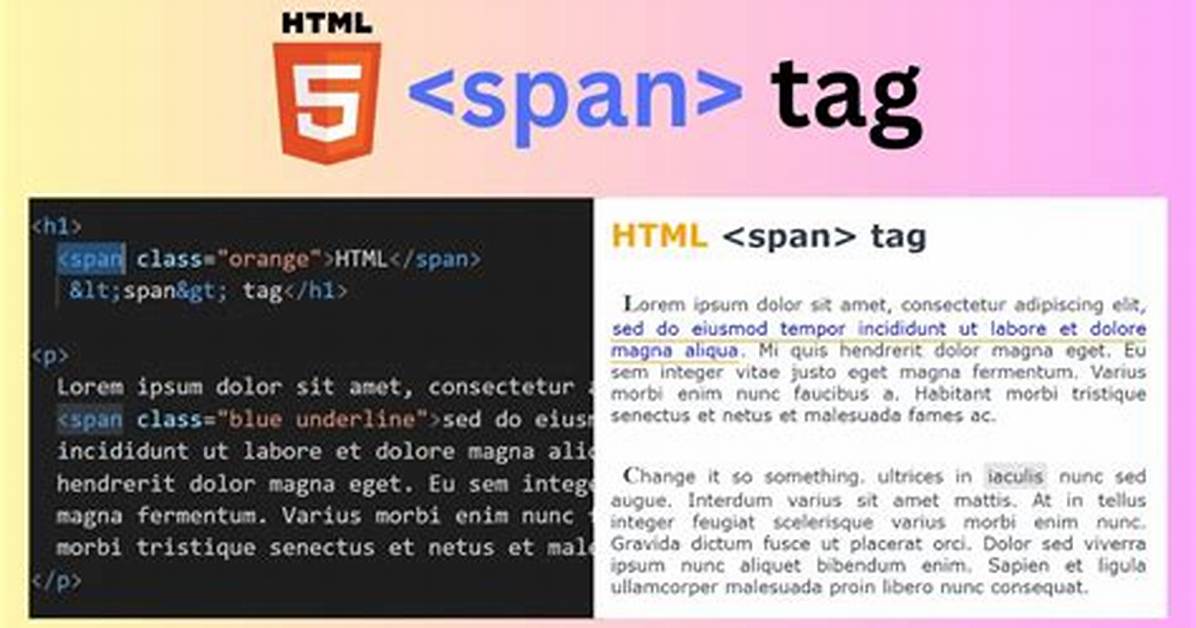 When to Use Span Html?