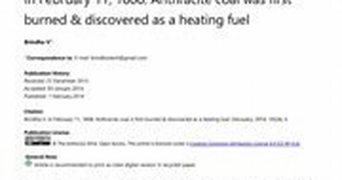 When Was Anthracite Discovered?