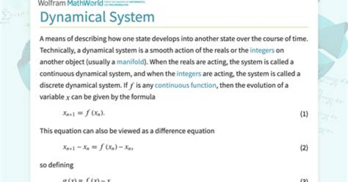 When Was Dynamical System Invented?