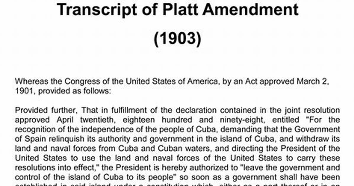 When Was the Platt Amendment?