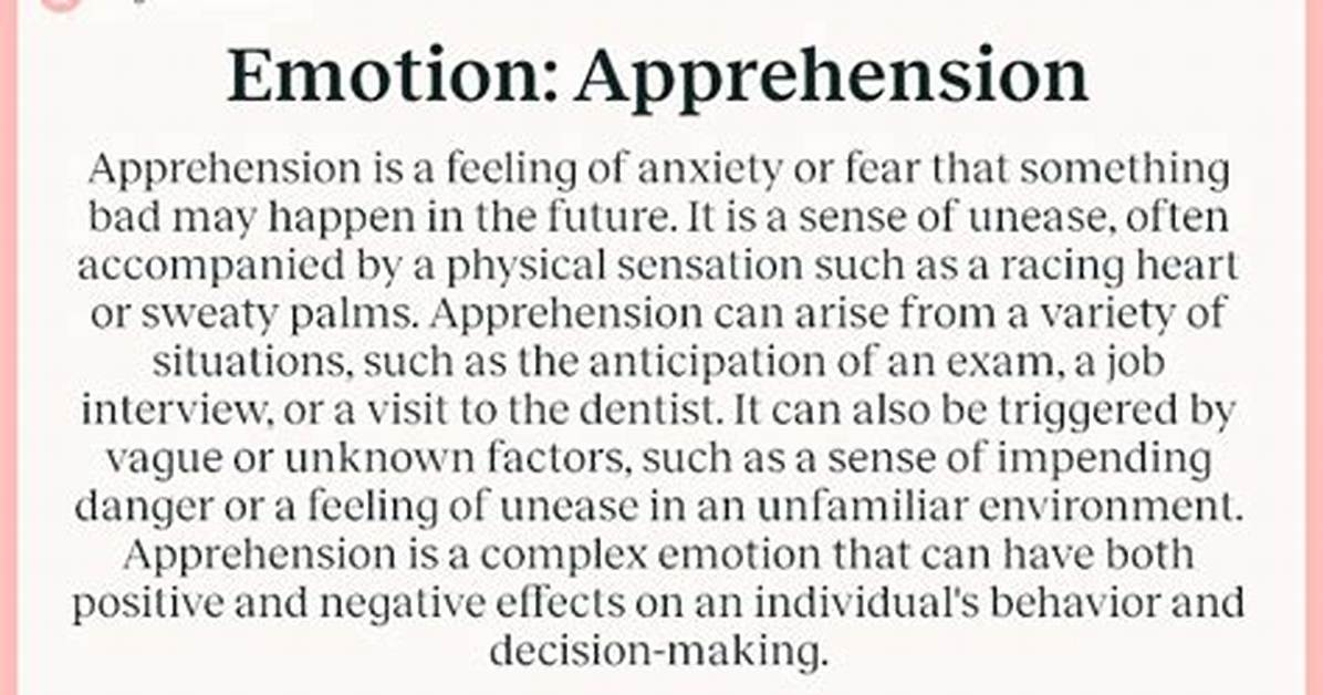 When We Use Apprehension?