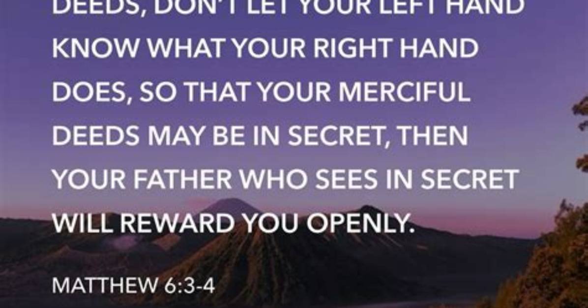 When You Do Merciful Deeds?